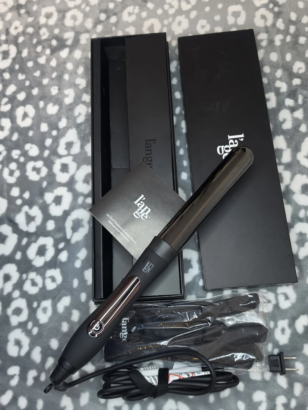 L’ange Lange Le Curl Titanium Curling Wand Black 32mm NEW Open Box